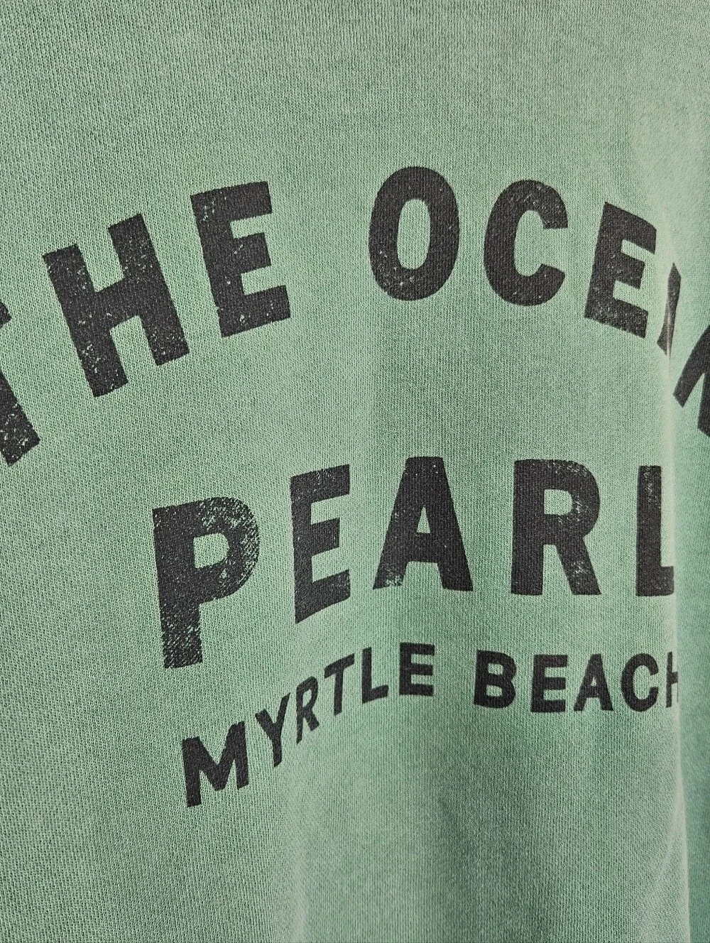 J.Crew Sweatshirt XS Ocean Pearl Myrtle Beach Cropped Raglan Terry Aloe Green